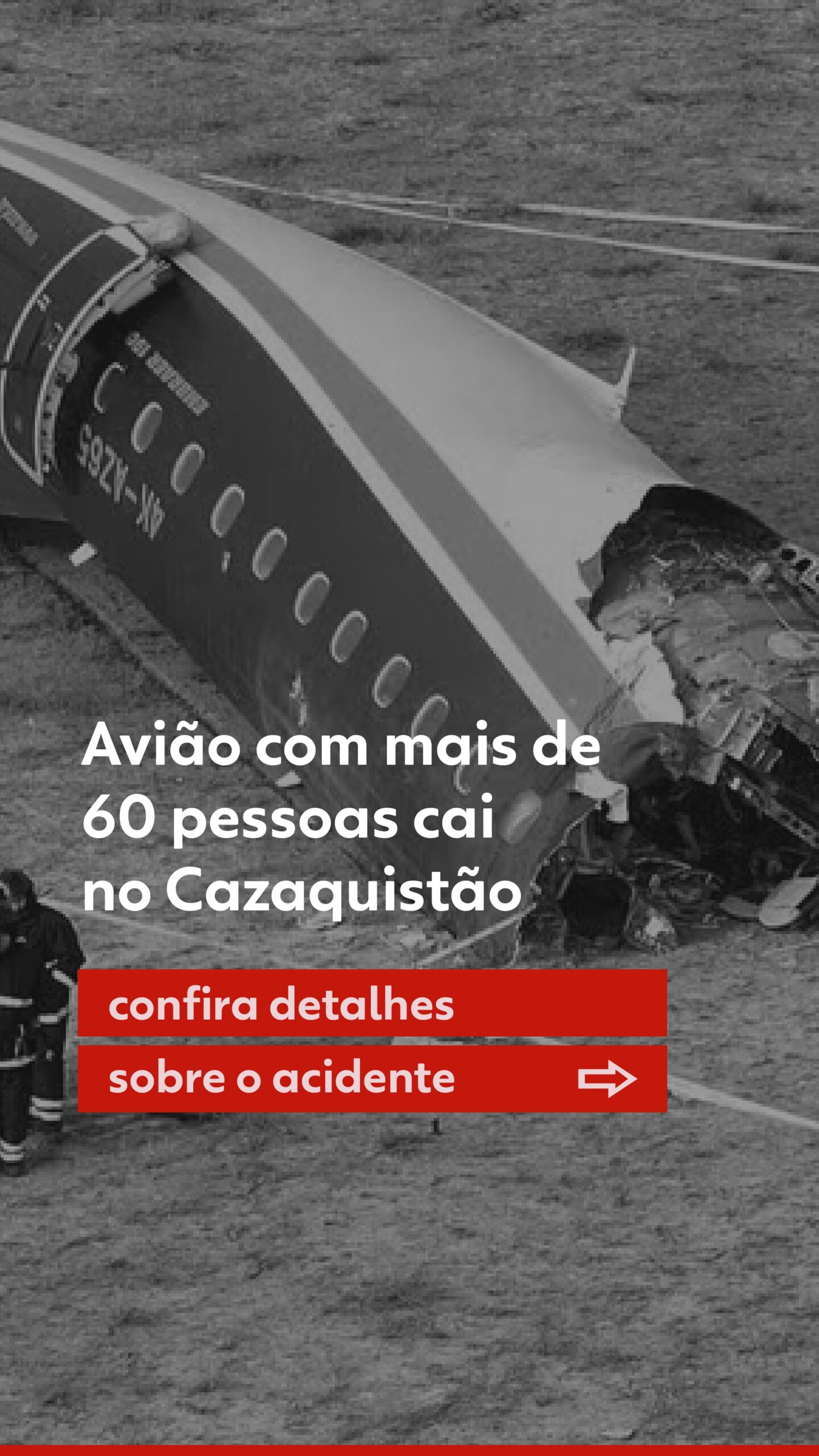 Avião com mais de 60 pessoas cai no Cazaquistão